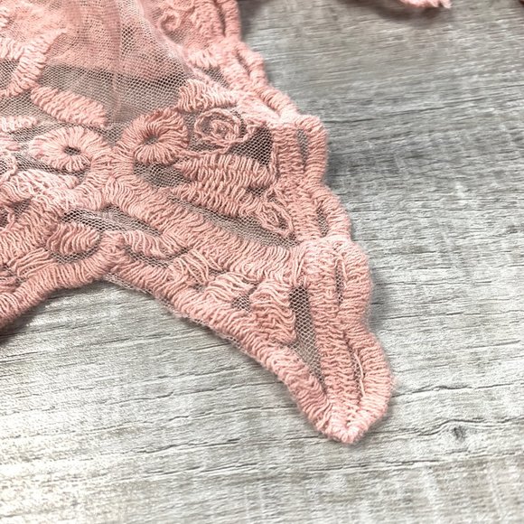 3/$25 Pink Lace Batwing Cardigan Epaulette Shawl - Picture 3 of 10